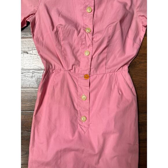 Vintage Clothing - Button Front Shirt Dress - Cotton Candy Pink - Small - Picture 4 of 12